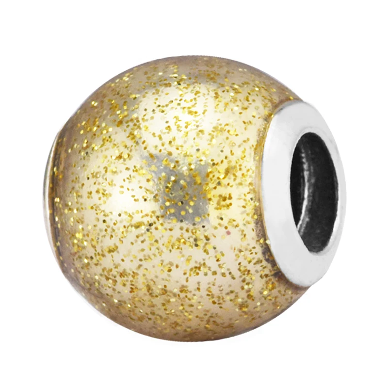 Fits For CKK Bracelets Glitter Ball Charms with Golden Glitter Enamel 100% 925 Sterling-Silver-Jewelry Beads Free Shipping
Fits For CKK Bracelets Glitter Ball Charms with Golden Glitter Enamel 100% 925 Sterling-Silver-Jewelry Beads Free Shipping