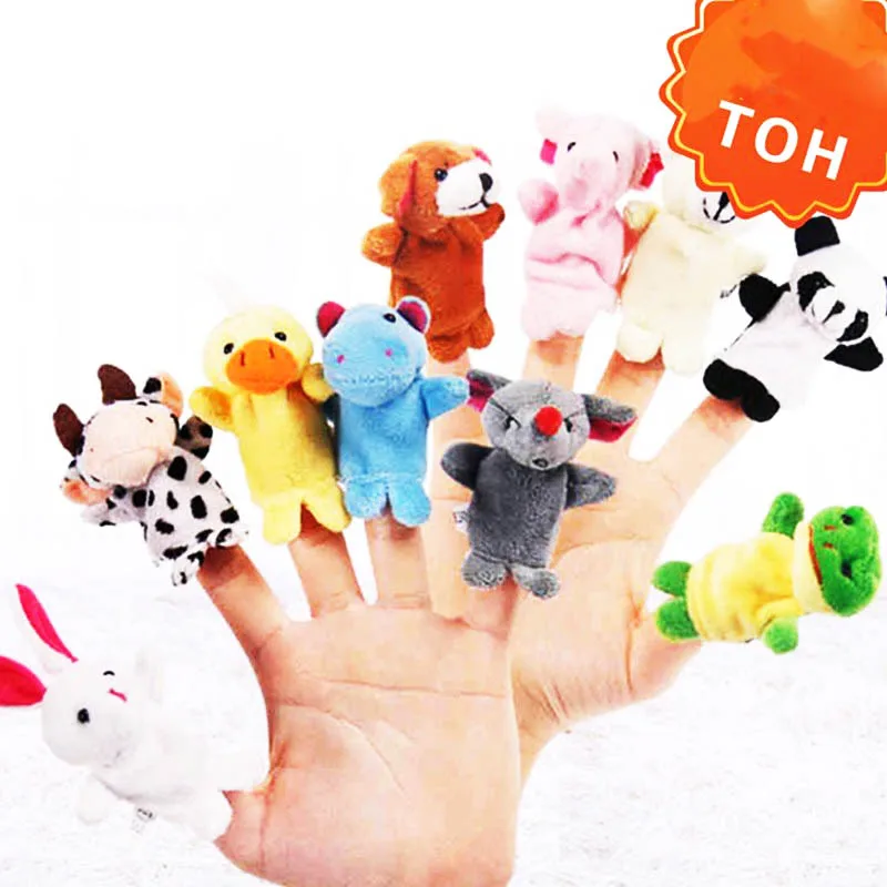10 шт./компл. животных мультфильм Бархат Finger кукла означает кукольный ребенка