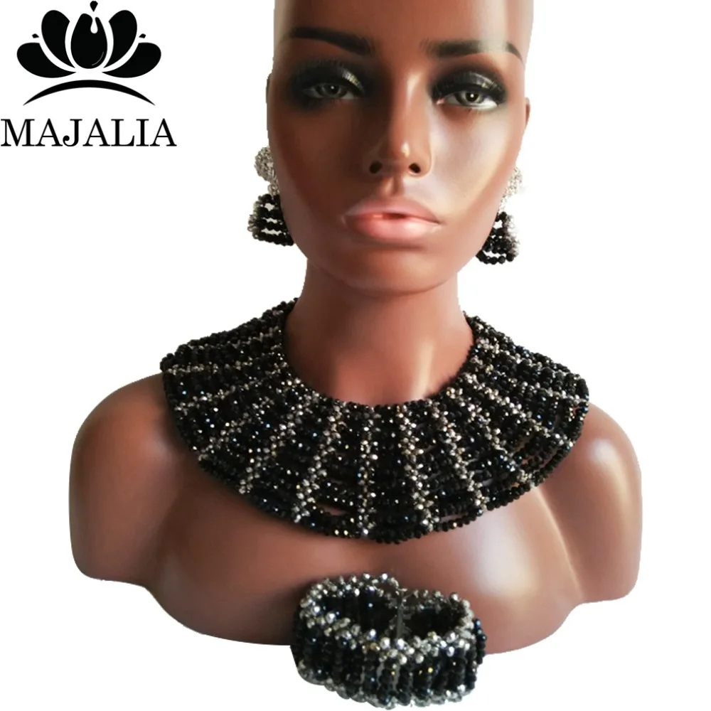 Fashion african wedding beads black nigerian wedding african beads jewelry set Crystal Free shipping Majalia-333
Fashion african wedding beads black nigerian wedding african beads jewelry set Crystal Free shipping Majalia-333