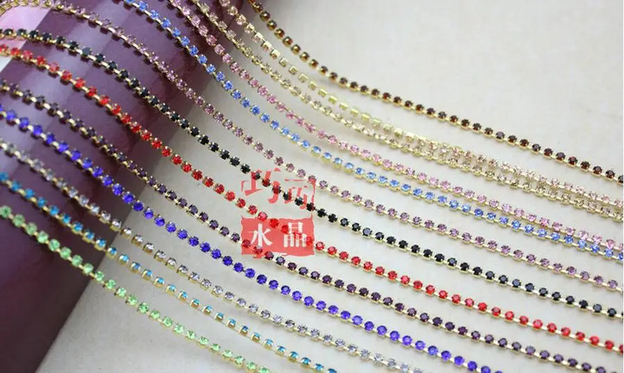 Алмазные цепочки в форме когтей 2 мм, 11 цветов, цепочка для серебряных и золотых чашек, цепочка из страз, цепочка для чашек для обрезки криста...