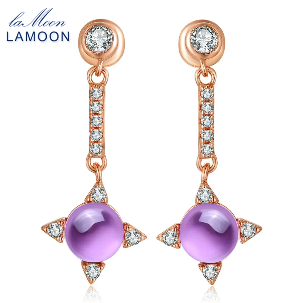 LAMOON- Corss Star 6mm 2.2ct Natrual Amethyst 925 sterling-silver-jewelry Drop Earrings S925 For Women LMEI002
LAMOON- Corss Star 6mm 2.2ct Natrual Amethyst 925 sterling-silver-jewelry Drop Earrings S925 For Women LMEI002