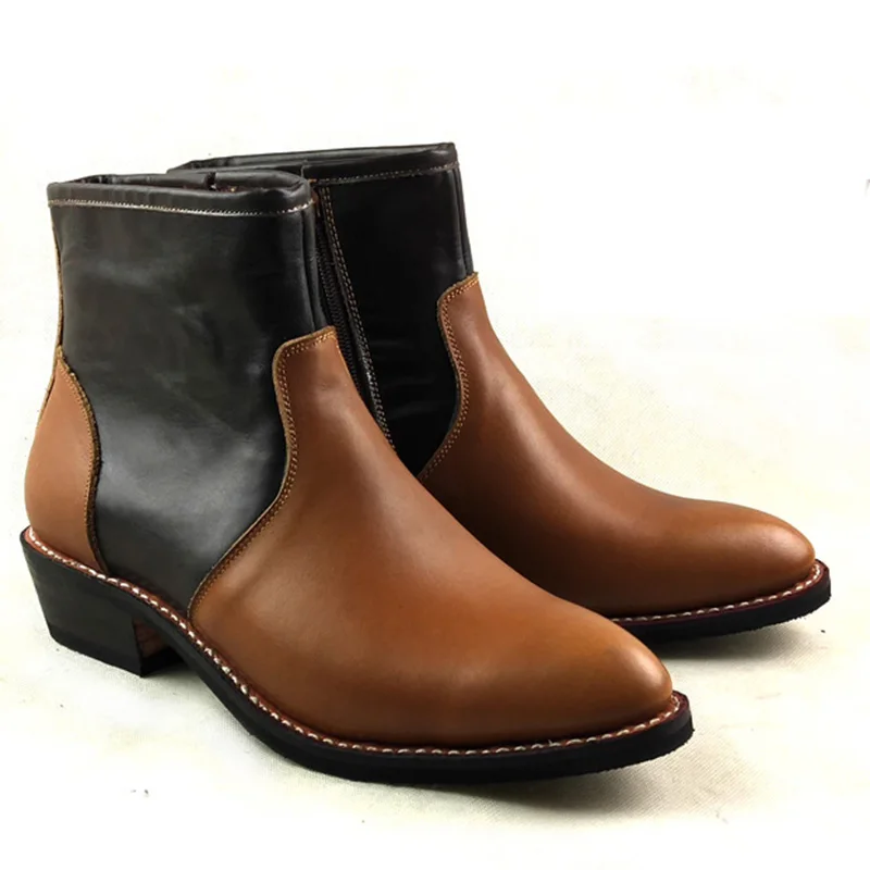 Handmade Men Boots Cowhide Genuine Leather Ankle Boots Western Cowboy Leather Botas Hombre Rock Pointed Boots, EU38-45
Handmade Men Boots Cowhide Genuine Leather Ankle Boots Western Cowboy Leather Botas Hombre Rock Pointed Boots, EU38-45