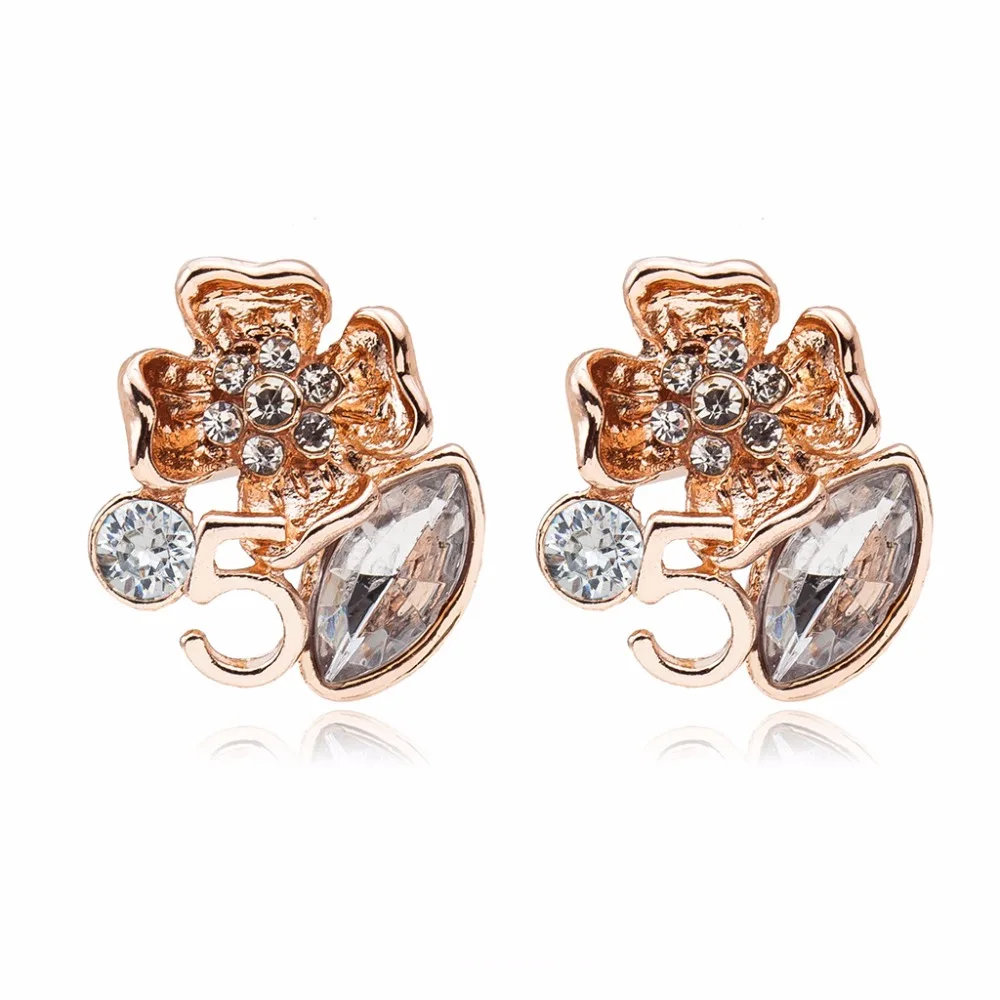 Center Crystal Pistil Bright Golden Silver Plated Flower Oval Rhinestone "5" Stud Earrings for Women
Center Crystal Pistil Bright Golden Silver Plated Flower Oval Rhinestone "5" Stud Earrings for Women