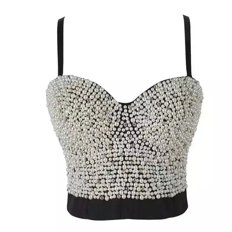 2021 Women's Summer New Luxury Diamond Beads Black White Sling Hot Sexy Club Party High Quality Short Sling Tops
2021 Women's Summer New Luxury Diamond Beads Black White Sling Hot Sexy Club Party High Quality Short Sling Tops