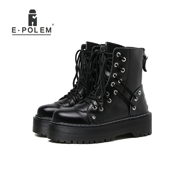Genuine Leather Punk Boots Rock Boots for Women Black 4CM Platform Thick Sole Female Ankle Boots Shoes
Genuine Leather Punk Boots Rock Boots for Women Black 4CM Platform Thick Sole Female Ankle Boots Shoes