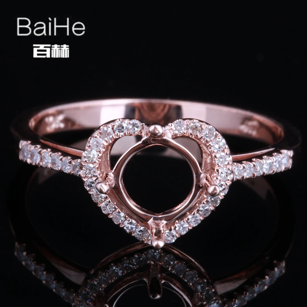 BAIHE Solid 14K Rose Gold Round Engagement Women Cute/Romantic Fine Jewelry Elegant unique Heart Semi Mount Ring
BAIHE Solid 14K Rose Gold Round Engagement Women Cute/Romantic Fine Jewelry Elegant unique Heart Semi Mount Ring