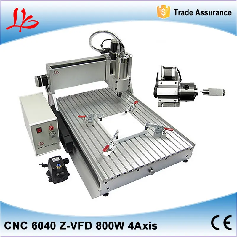 4 axis 800W LY CNC Router 6040 Z-VFD china cnc milling machine for for aluminum metal wood with assembled & tested well
4 axis 800W LY CNC Router 6040 Z-VFD china cnc milling machine for for aluminum metal wood with assembled & tested well
