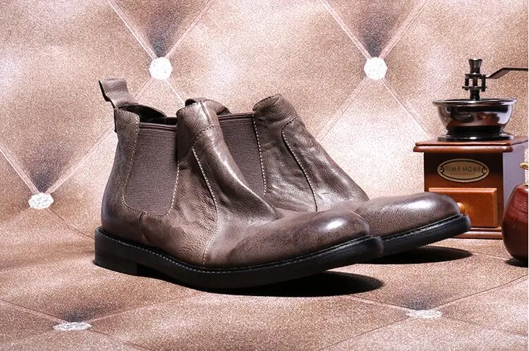 Men's Ankle Boots Genuine Leather Elastic Band Slip On Pleated Roman Boots High Top Casual Shoes Formal Business Dress Shoes
Men's Ankle Boots Genuine Leather Elastic Band Slip On Pleated Roman Boots High Top Casual Shoes Formal Business Dress Shoes