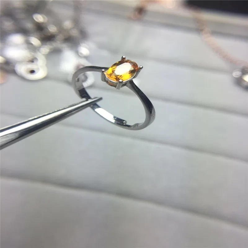 Женское кольцо из серебра 100% пробы с цитрином|silver citrine ring|jewelry wedding ringsjewelry rings |