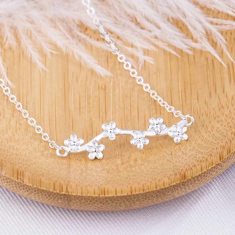 FENGLI Silver Color Cherry Blossom Necklaces for Women Branch Flower Necklaces Pendant Vintage Accessories Party Gifts
FENGLI Silver Color Cherry Blossom Necklaces for Women Branch Flower Necklaces Pendant Vintage Accessories Party Gifts