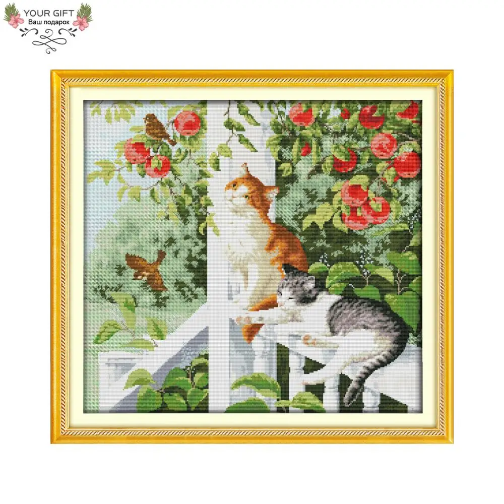 Украшение для дома Joy Sunday, яблоко, птицы и кошки, D749 14CT 11CT, штампованные наборы для вышивки крестиком с двумя кошками
Украшение для дома Joy Sunday, яблоко, птицы и кошки, D749 14CT 11CT, штампованные наборы для вышивки крестиком с двумя кошками