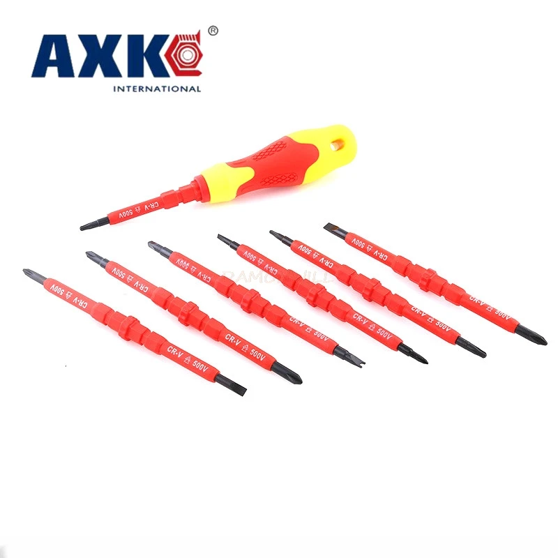 8 Pcs/set Multi Purpose Screwdriver Cr-v Screwdriver Isolated High Voltage Household Hand Tool Double Head Electricians Tool Kit
8 Pcs/set Multi Purpose Screwdriver Cr-v Screwdriver Isolated High Voltage Household Hand Tool Double Head Electricians Tool Kit