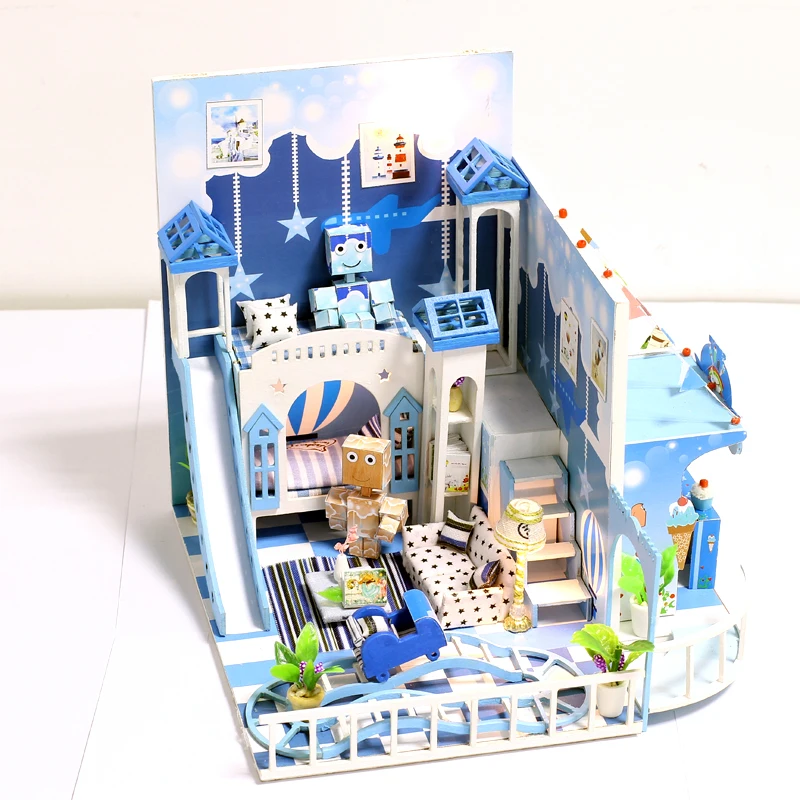 Doll House Furniture Miniature Dollhouse Wooden Ice Cream Shop Kit Toys for children Christmas Gift Blue Dolls House
Doll House Furniture Miniature Dollhouse Wooden Ice Cream Shop Kit Toys for children Christmas Gift Blue Dolls House