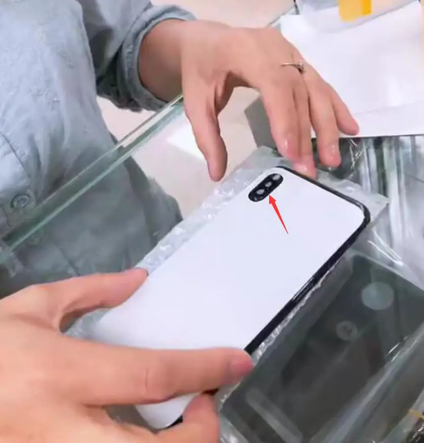 Для iPhone XS/XS MAX ЖК-задняя крышка из стекла с большим отверстием для камеры (не нужно