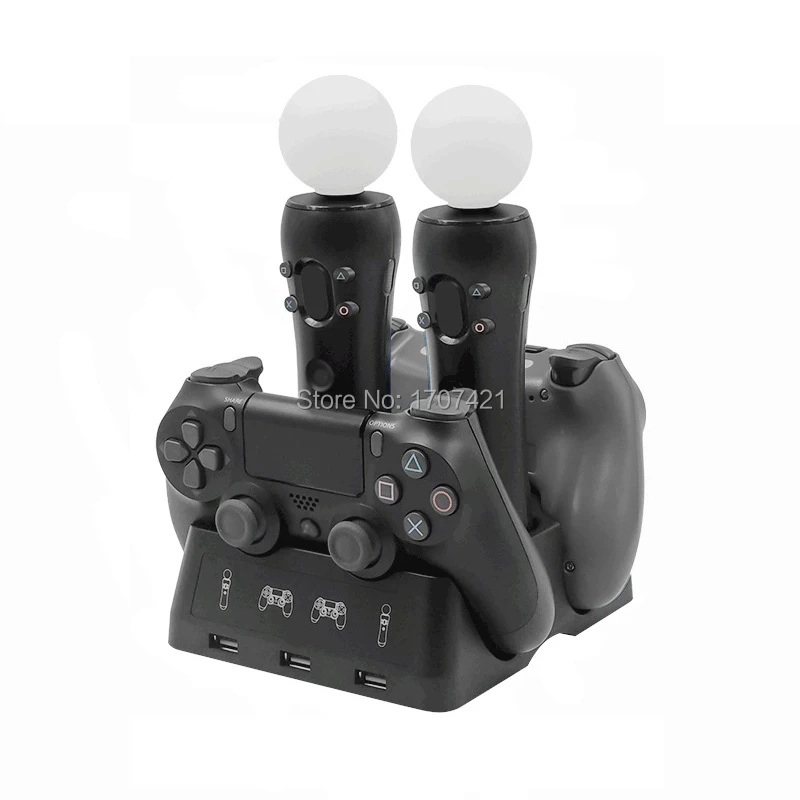 PSVR PS4 Pro тонкий зарядный стенд зарядное устройство док-станция для VR Playstation 4 PS Move