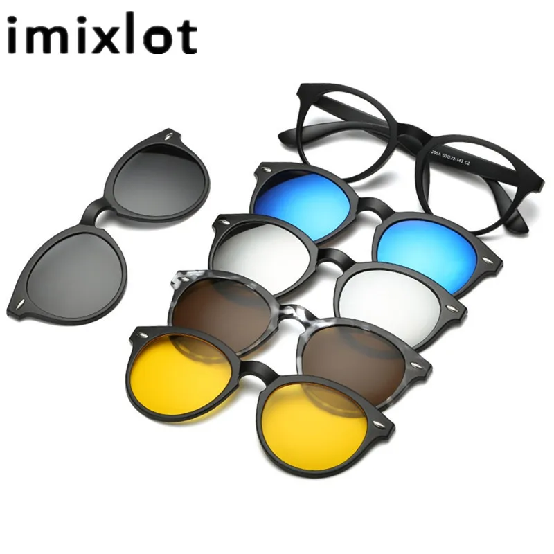 IMIXLOT Polarized Magnetic Glasses 5 Pieces Clip On Sunglasses Spectacle Frame Men Women Male Driving Myopia Optical
IMIXLOT Polarized Magnetic Glasses 5 Pieces Clip On Sunglasses Spectacle Frame Men Women Male Driving Myopia Optical
