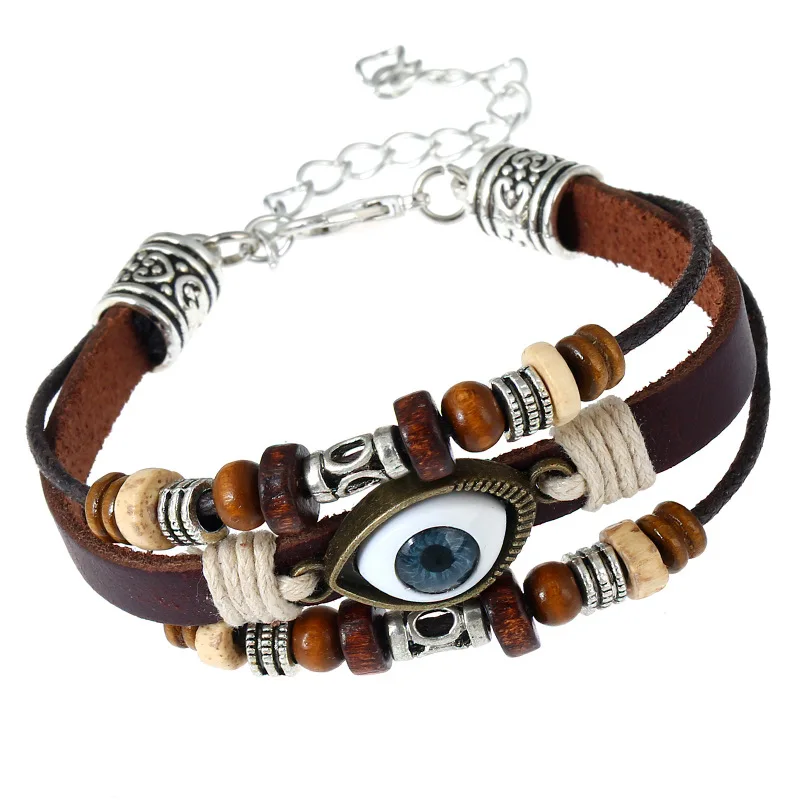 Handmade Casual Punk Brown Genuine Leather Wood Beads Men Cute Eye Charm Bracelets For Women Homme Femme Lover Gift Jewelry
Handmade Casual Punk Brown Genuine Leather Wood Beads Men Cute Eye Charm Bracelets For Women Homme Femme Lover Gift Jewelry