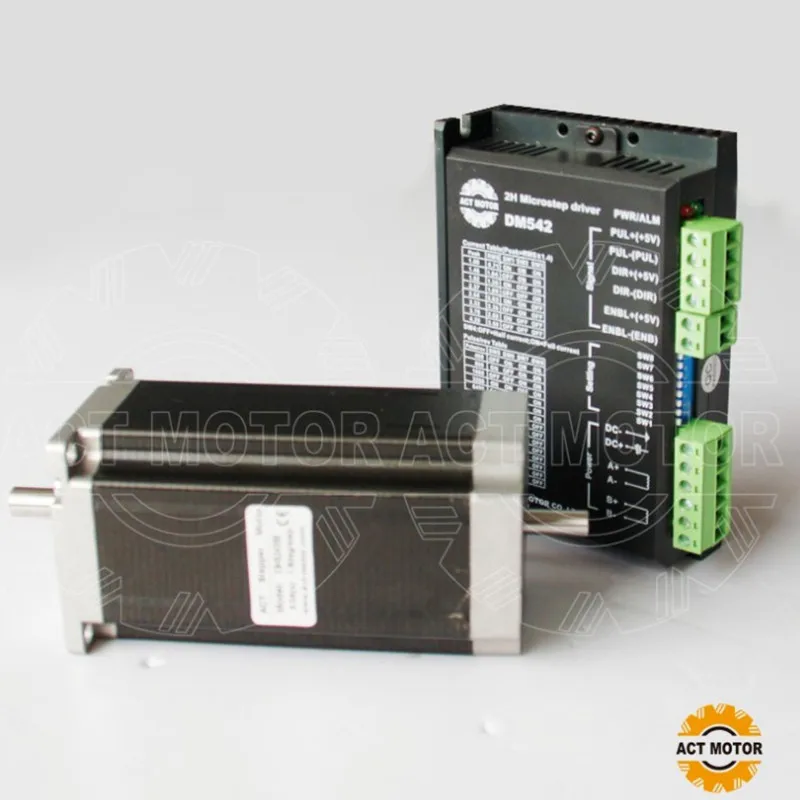ACT Motor 1PC Nema23 Stepper Motor 23HS2442B Dual Shaft 4-Lead 425oz-in 112mm 4.2A Bipolar+1PC Driver DM542 4.2A 50V 128Micro
ACT Motor 1PC Nema23 Stepper Motor 23HS2442B Dual Shaft 4-Lead 425oz-in 112mm 4.2A Bipolar+1PC Driver DM542 4.2A 50V 128Micro