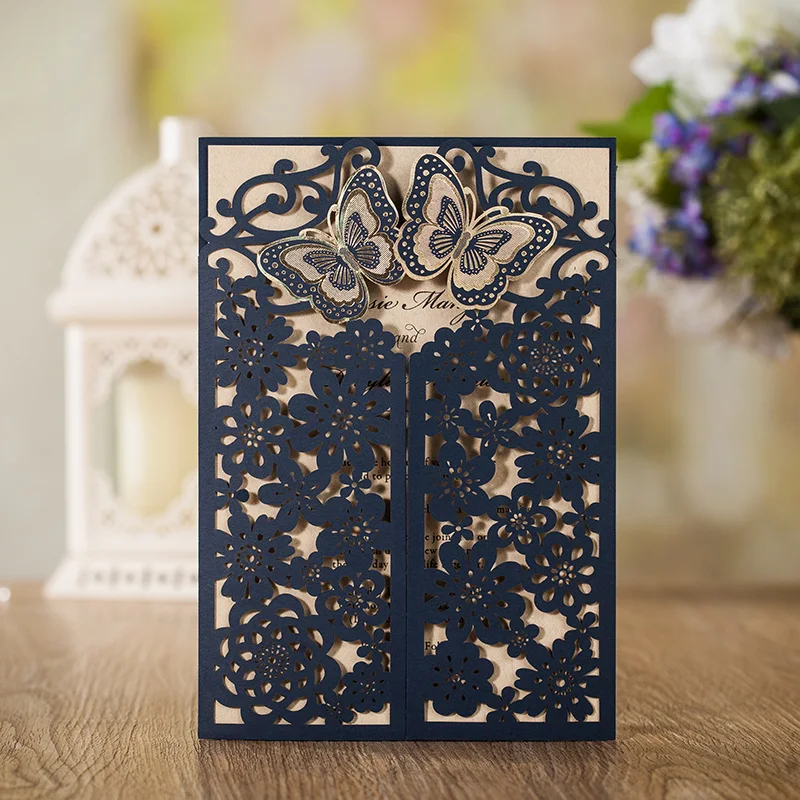 50pcs WISHMADE Laser Cut Wedding Invitations Cards With Butterfly Hollow Flora Design for Engagement Bridal Shower Party CW7085B
50pcs WISHMADE Laser Cut Wedding Invitations Cards With Butterfly Hollow Flora Design for Engagement Bridal Shower Party CW7085B
