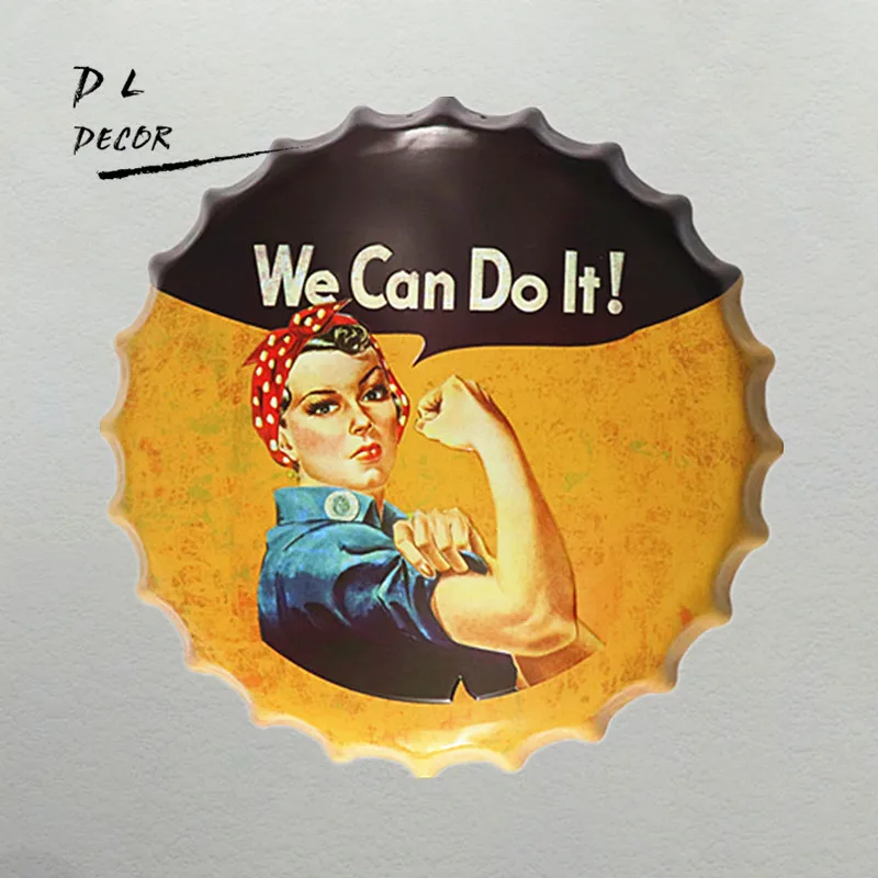 DL-We Can Do It Bottle Cap металлическая живопись винтажный сувенир домашний подарок Вечеринка декор для стены магазина
DL-We Can Do It Bottle Cap металлическая живопись винтажный сувенир домашний подарок Вечеринка декор для стены магазина
