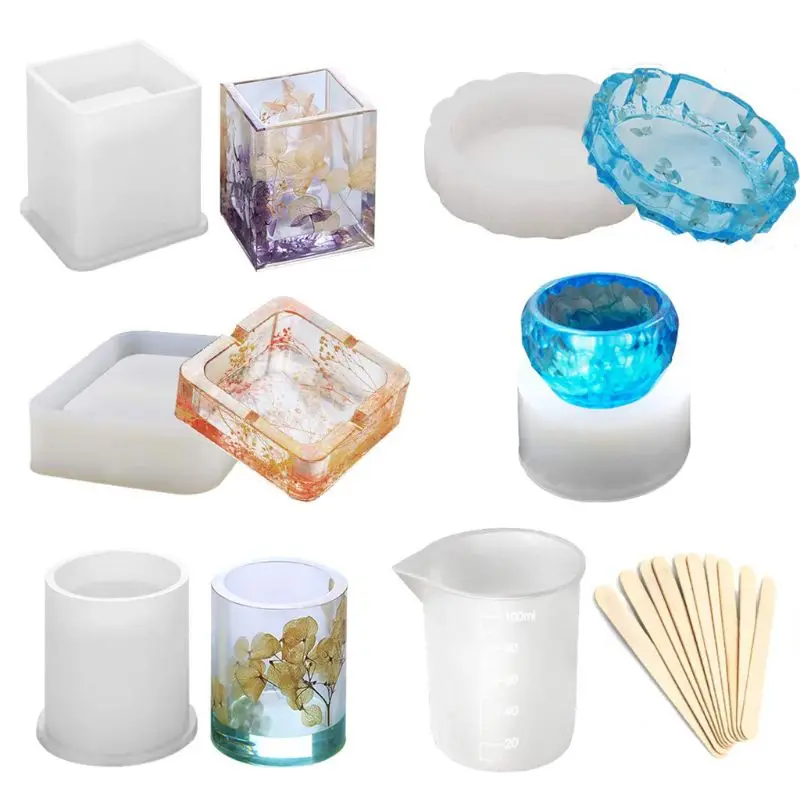 Epoxy Resin Silicone Molds, Large Art Resin Molds for Coaster/Ashtray/Flower Pot/Pen Candle Soap Jewelry Holder
Epoxy Resin Silicone Molds, Large Art Resin Molds for Coaster/Ashtray/Flower Pot/Pen Candle Soap Jewelry Holder