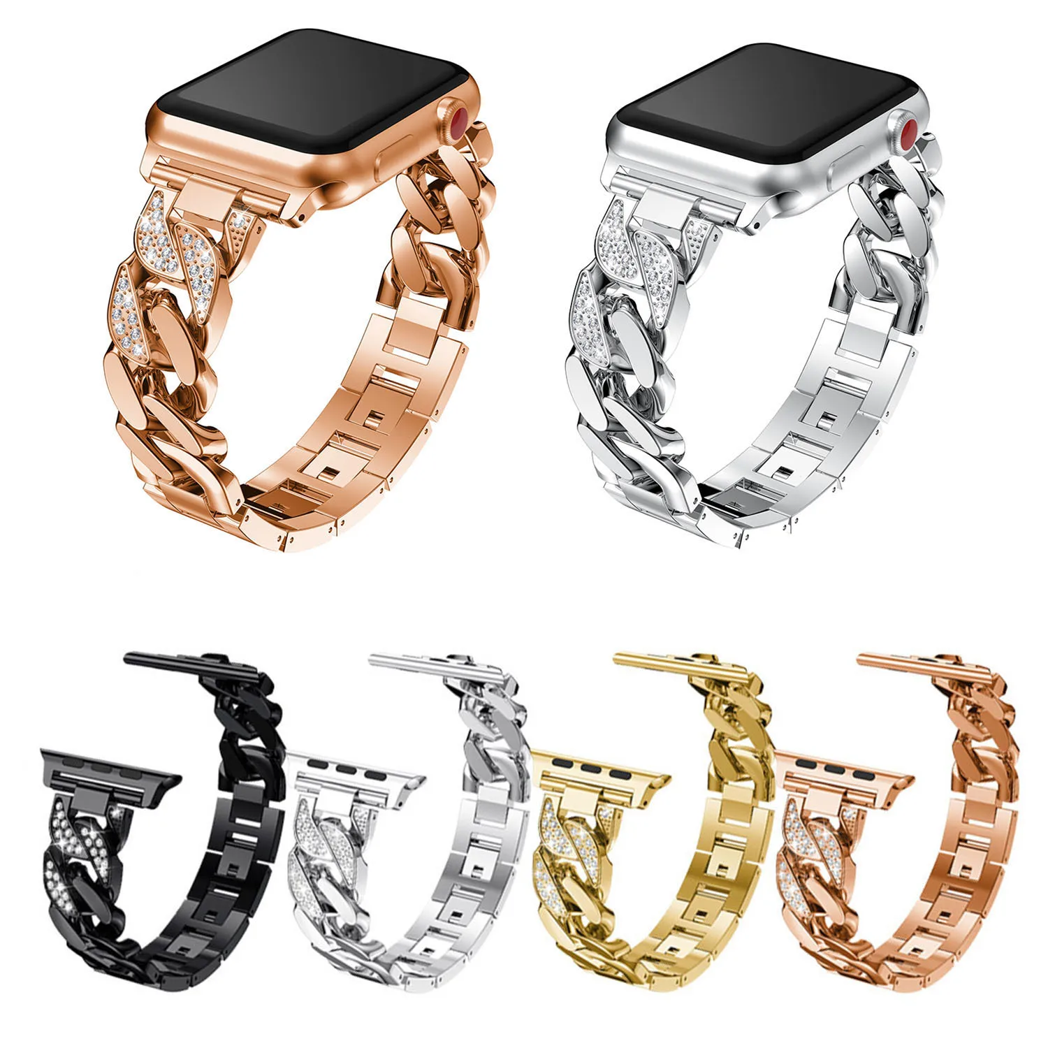 Women Ladies Watch Bracelet for Apple Watch Band Series 5 4 3 2 1 Diamond Cowboy Chain Strap Metal Link 38/42/40/44mm Band
Women Ladies Watch Bracelet for Apple Watch Band Series 5 4 3 2 1 Diamond Cowboy Chain Strap Metal Link 38/42/40/44mm Band