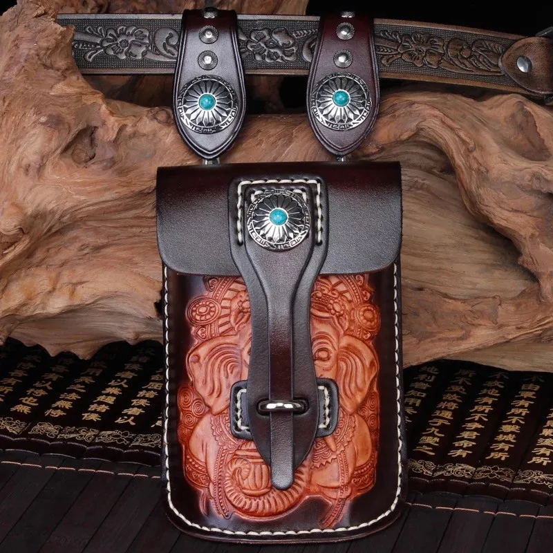 Handmad Women Men Elephant Carving Handbags Cow Leather Messenger Shoulder Belt Bag Vegetable Tanned Leather Waist Bags
Handmad Women Men Elephant Carving Handbags Cow Leather Messenger Shoulder Belt Bag Vegetable Tanned Leather Waist Bags