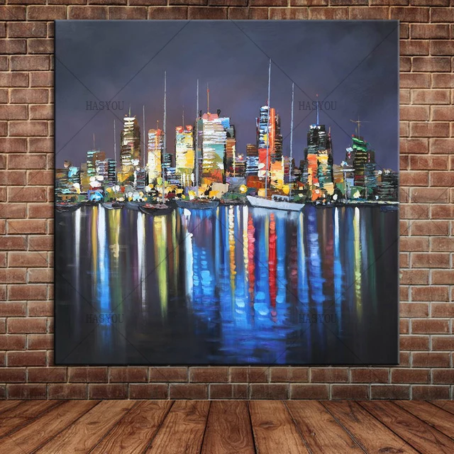 NEW!!Unframed Abstract Coloring Landscape New York City Night View in River Oil Painting On Canvas Modern Home Wall Decor
NEW!!Unframed Abstract Coloring Landscape New York City Night View in River Oil Painting On Canvas Modern Home Wall Decor