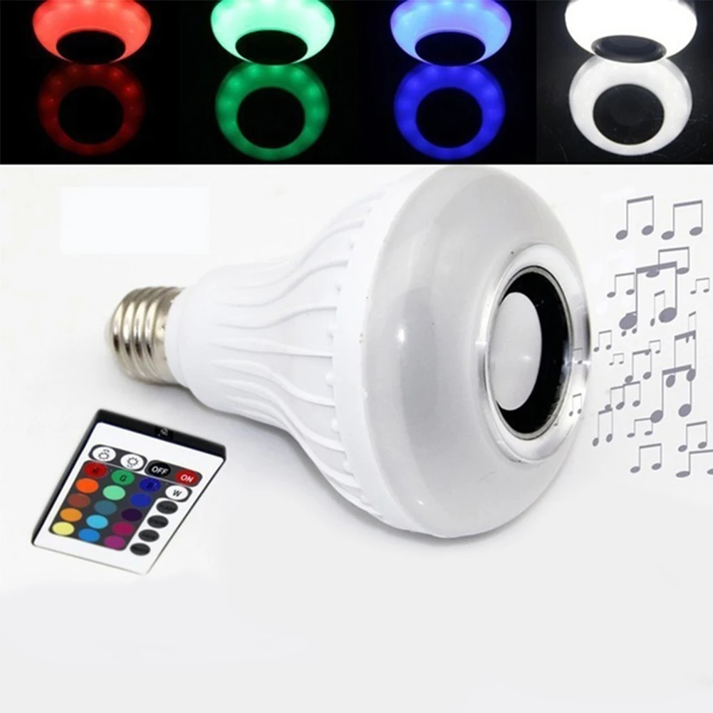 Smart RGBW Wireless Bluetooth Speaker Music Bulb with 24 Keys Remote Control for family party Christmas wedding decor | Освещение