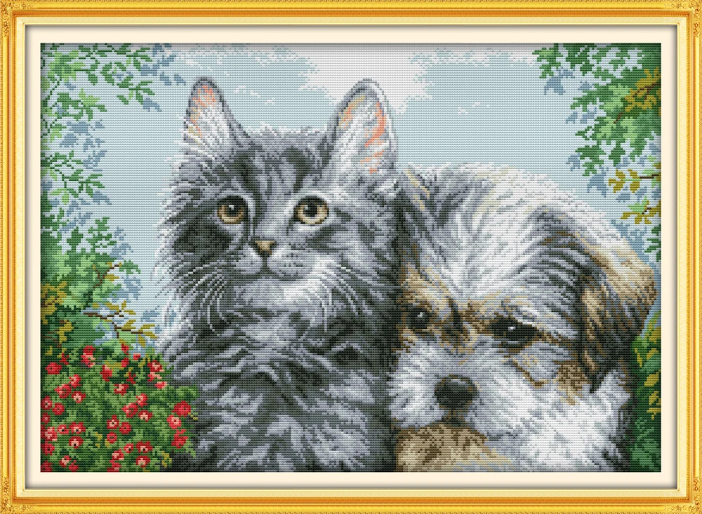 Kitten and puppy cross stitch kit aida 14ct 11ct count printed canvas stitches embroidery DIY handmade needlework
Kitten and puppy cross stitch kit aida 14ct 11ct count printed canvas stitches embroidery DIY handmade needlework