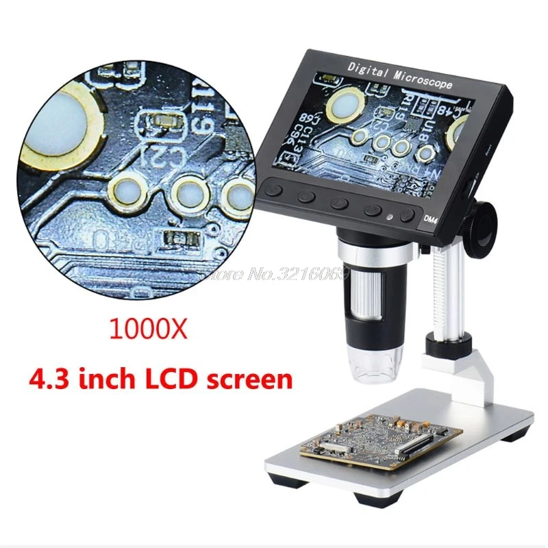 1000X USB электронный микроскоп LCD цифровой видео камера 4 3 дюймов HD O светодиодный