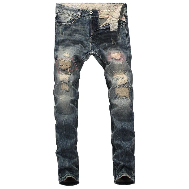 Fashion Vintage Designer Men Jeans Retro Slim Fit Destroyed Ripped Jeans homme Patch Denim Pants Streetwear Hip Hop Jeans Men
Fashion Vintage Designer Men Jeans Retro Slim Fit Destroyed Ripped Jeans homme Patch Denim Pants Streetwear Hip Hop Jeans Men