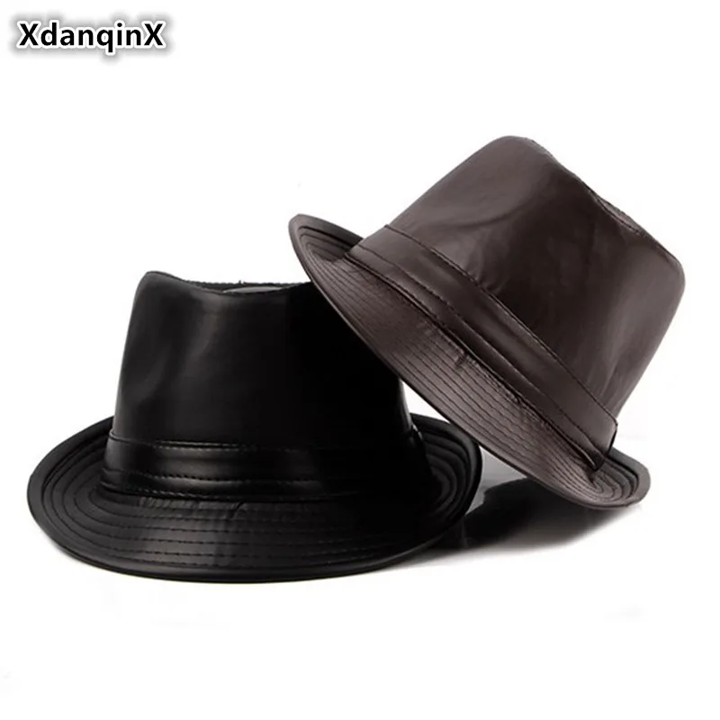 XdanqinX Autumn New Men's PU Leather Hat Simple Fashion Fedoras British Retro Jazz Hat For Young Men Classic Sun Visor Dad's Hat
XdanqinX Autumn New Men's PU Leather Hat Simple Fashion Fedoras British Retro Jazz Hat For Young Men Classic Sun Visor Dad's Hat