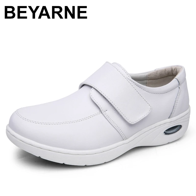 BEYARNE 2018 Four Seasons Woman Pure white Nurse shoes women Platform soft Hook&Loop Air cushion casual genuine leather shoe
BEYARNE 2018 Four Seasons Woman Pure white Nurse shoes women Platform soft Hook&Loop Air cushion casual genuine leather shoe