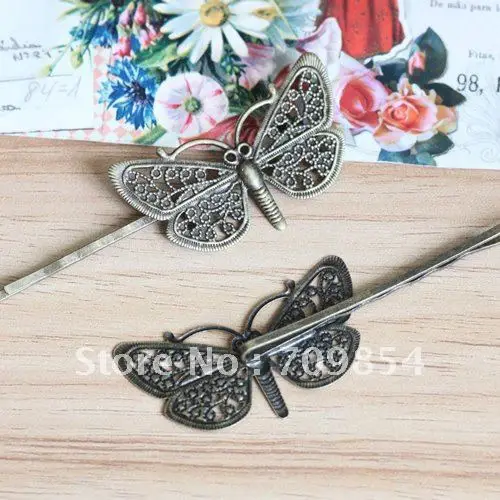 200 pcs/lot латунь на основе антикварный бронза стрекоза бобби булавка ювелирные