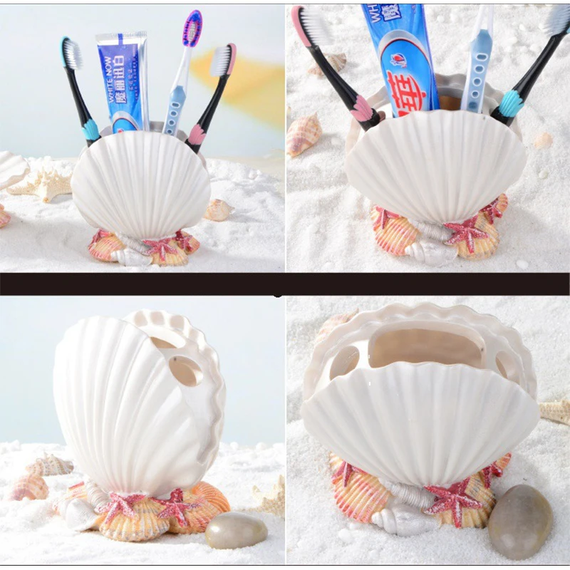 Creative Mediterranean Sea Style Toothbrush Holder Shell Shape Bathroom Toothpaste Set Cosmetic Brush Storage Rack Pen Container
Creative Mediterranean Sea Style Toothbrush Holder Shell Shape Bathroom Toothpaste Set Cosmetic Brush Storage Rack Pen Container