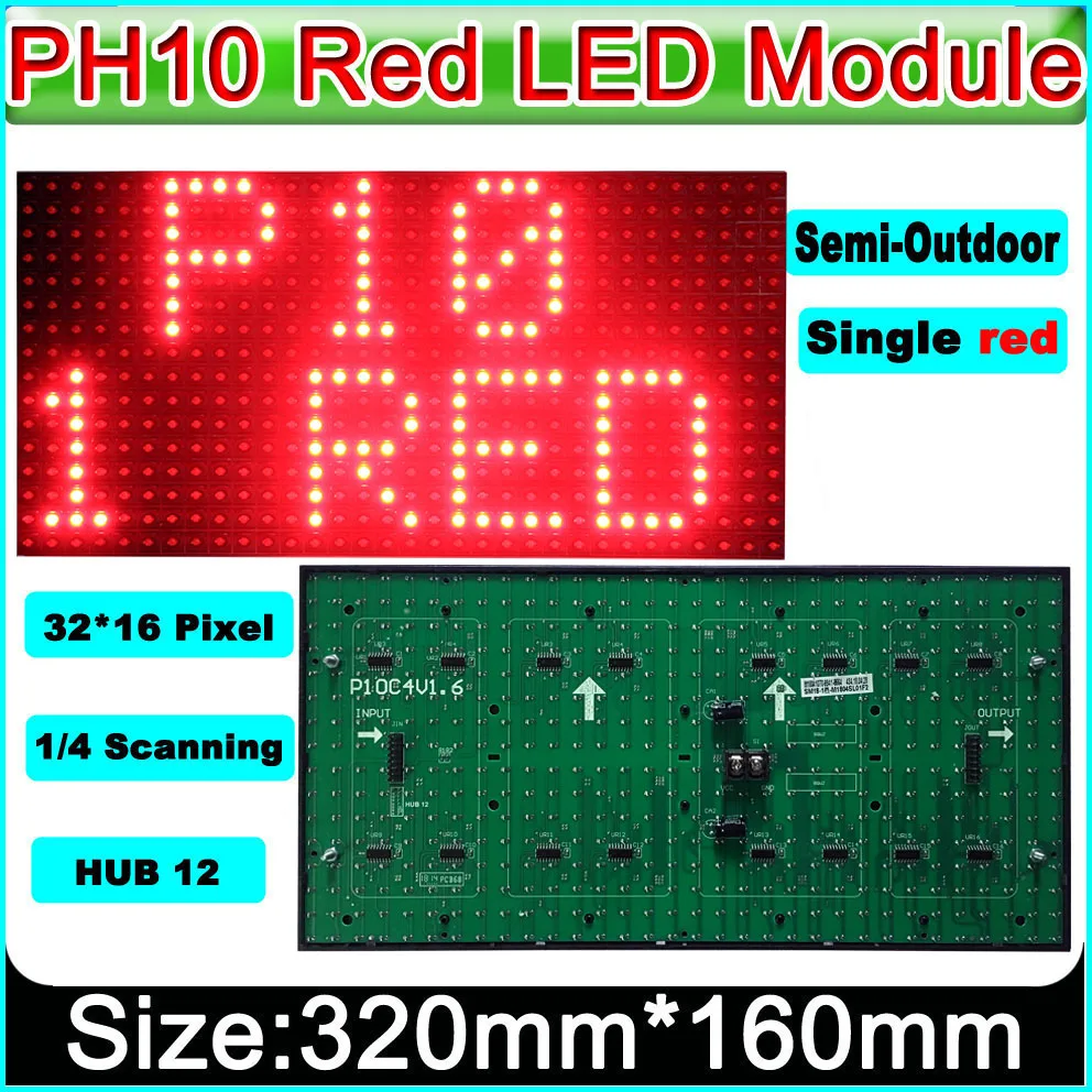 Светодиодный полууличный модуль красного цвета P10 доска для сообщений фирменный