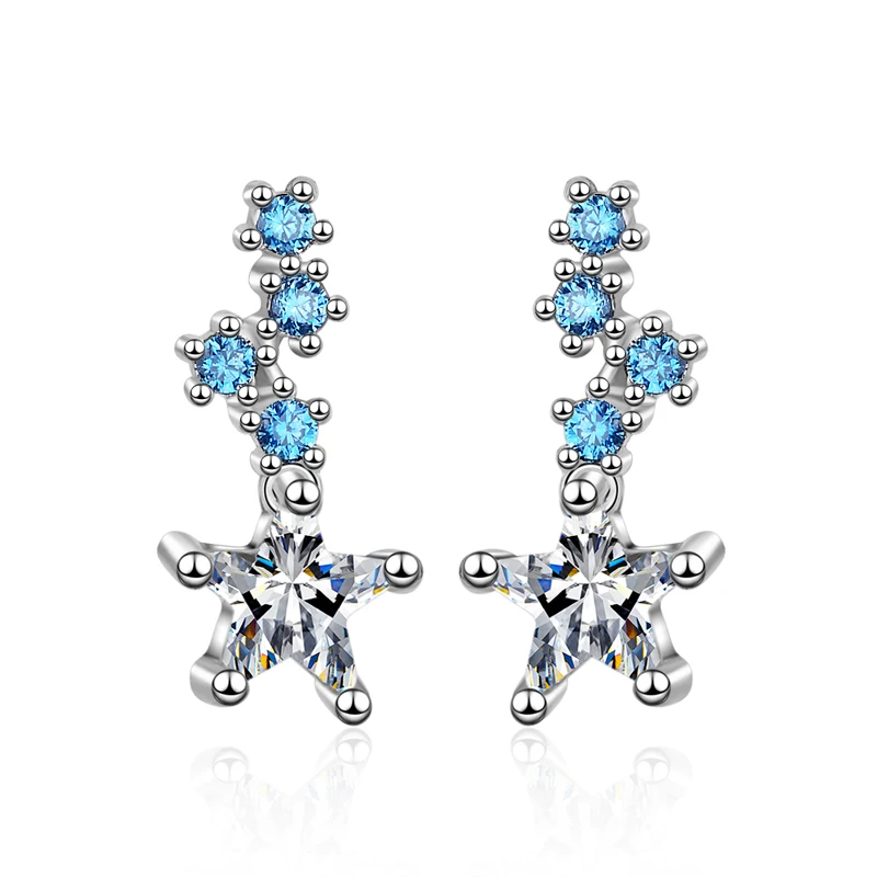 KOFSAC Charm 925 Sterling Silver Stud Earring Korean Fashion Small Fresh Blue CZ Star Earrings For Women Valentine's day Jewelry
KOFSAC Charm 925 Sterling Silver Stud Earring Korean Fashion Small Fresh Blue CZ Star Earrings For Women Valentine's day Jewelry