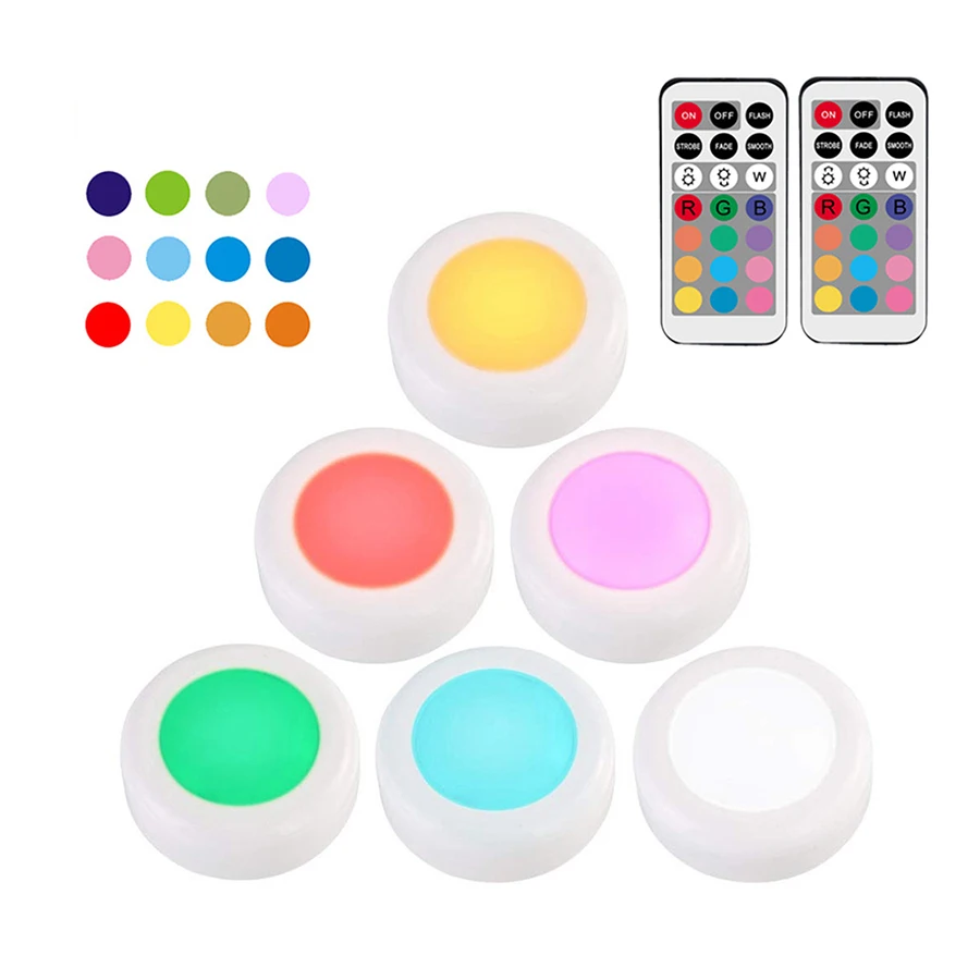 Wireless LED Puck Lights RGB 12 Colors Dimmable Touch Sensor led Under Cabinet Light For Close Wardrobe Stair Hallway Night lamp
Wireless LED Puck Lights RGB 12 Colors Dimmable Touch Sensor led Under Cabinet Light For Close Wardrobe Stair Hallway Night lamp