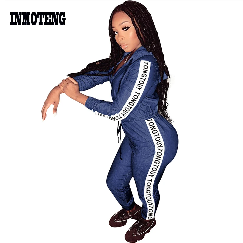 INMOTENG Letter Printed Cowboy Color Casual Jumpsuits Front Zipper Hooded Long Sleeve Romper Waist Bandage Casual Outfits
INMOTENG Letter Printed Cowboy Color Casual Jumpsuits Front Zipper Hooded Long Sleeve Romper Waist Bandage Casual Outfits