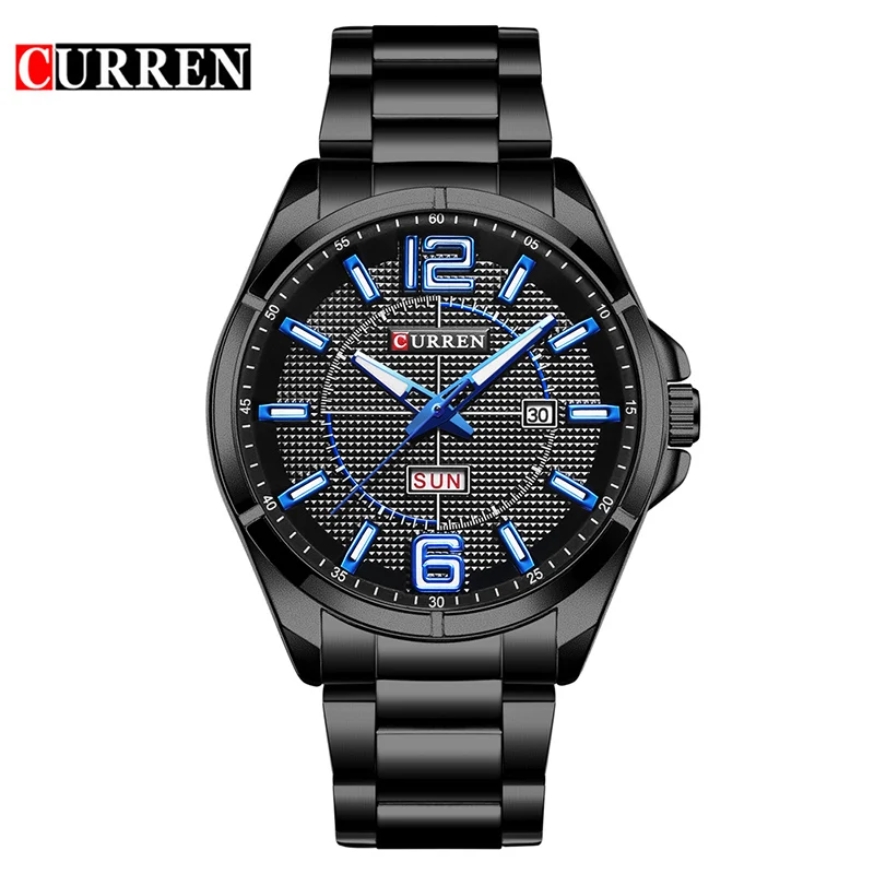 CURREN Cool Blue Hands Week Calendar, черные военные мужские часы из нержавеющей стали, Роскошные Кварцевые мужские спортивные часы, мужские часы
CURREN Cool Blue Hands Week Calendar, черные военные мужские часы из нержавеющей стали, Роскошные Кварцевые мужские спортивные часы, мужские часы