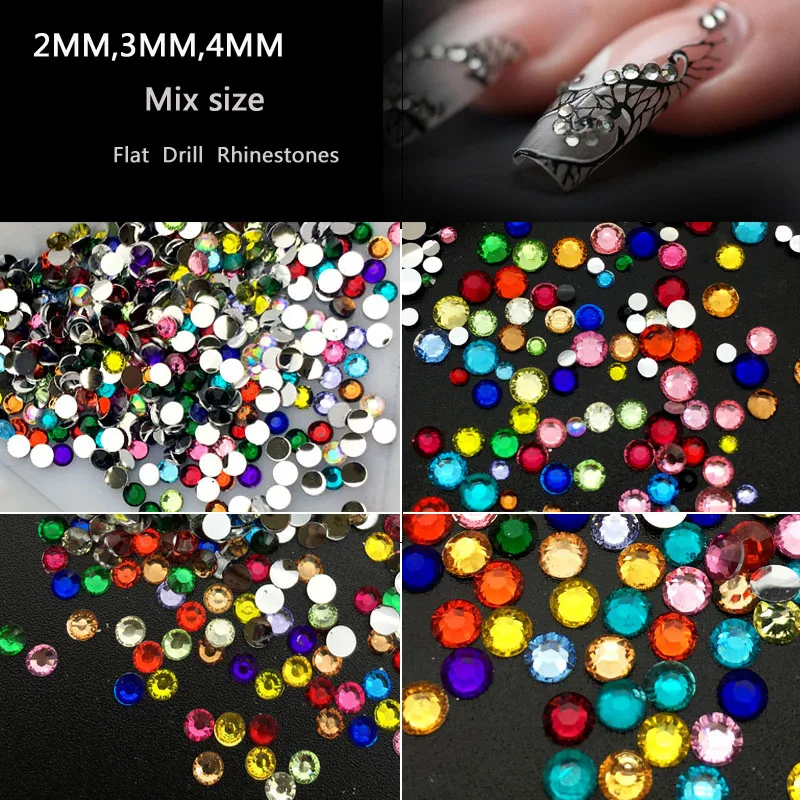 2,3,4MM Colorful Nail Art Rhinestones For Nails Shoes And Wedding Crystal Glitters Decoration Mix Size
2,3,4MM Colorful Nail Art Rhinestones For Nails Shoes And Wedding Crystal Glitters Decoration Mix Size