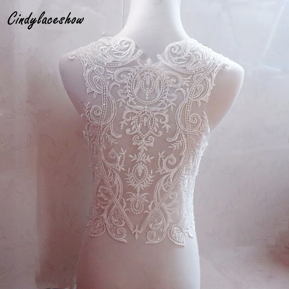 56cm Width Beaded Lace Applique Wedding Dress Neckline Collar Appliques Embroidered Lace Trim Fabric Cloth Sewing on Motif Patch
56cm Width Beaded Lace Applique Wedding Dress Neckline Collar Appliques Embroidered Lace Trim Fabric Cloth Sewing on Motif Patch