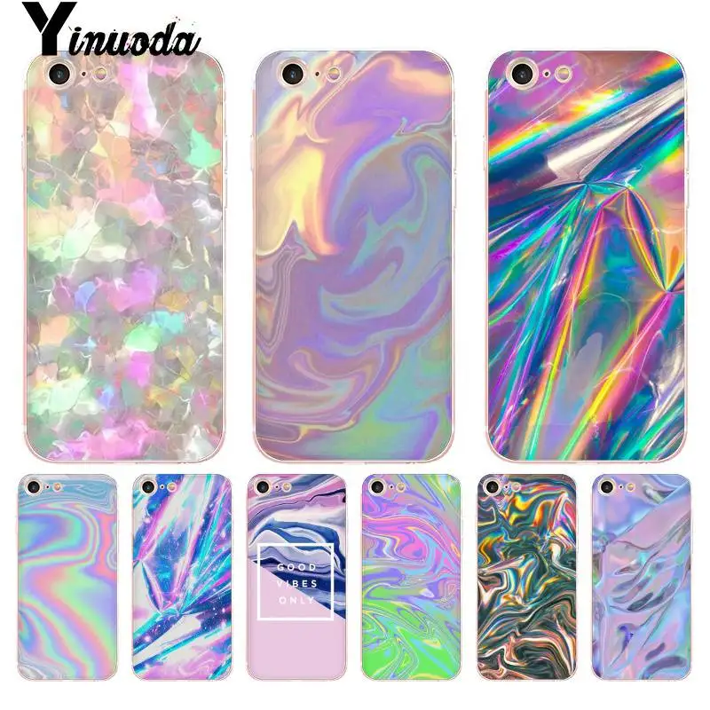 Прозрачный чехол Yinuoda для iPhone 7 6 X пастельный металлик Tumblr 8 6S Plus 5 5S SE XR XS