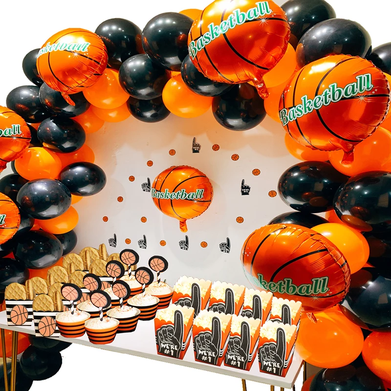 140pcs Party Balloon Arch Latex/Foil Balloons Basketball Party Supplies Kit Birthday Party Decorations Kids/Adult/Boys
140pcs Party Balloon Arch Latex/Foil Balloons Basketball Party Supplies Kit Birthday Party Decorations Kids/Adult/Boys