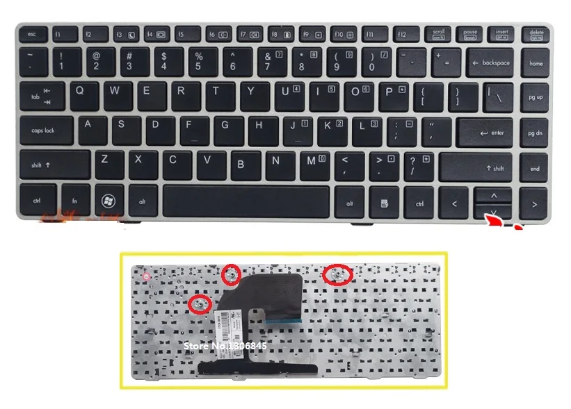 

Новая английская клавиатура SSEA с серебристой рамкой для HP EliteBook 8460 8460p 8460w 8470 8470B 8470P ProBook 6460 6460b 6470, черная клавиатура