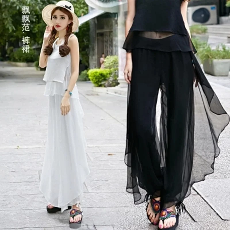Loose Blouse Women Clothing 2022 Summer Two Pieces Sets Casual Suits Chiffon Sleeveless Tops + Wide Leg Pants Skirts Woman C223
Loose Blouse Women Clothing 2022 Summer Two Pieces Sets Casual Suits Chiffon Sleeveless Tops + Wide Leg Pants Skirts Woman C223
