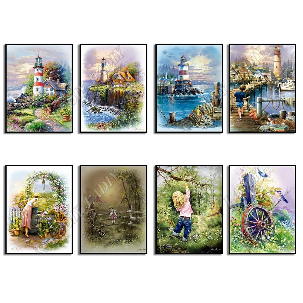 Full Square / Round Diamond Painting Kits Crystal Mosaic Pattern Lighthouse Scenery Beads Cross Stitch Diamond Arts Hobby Crafts
Full Square / Round Diamond Painting Kits Crystal Mosaic Pattern Lighthouse Scenery Beads Cross Stitch Diamond Arts Hobby Crafts