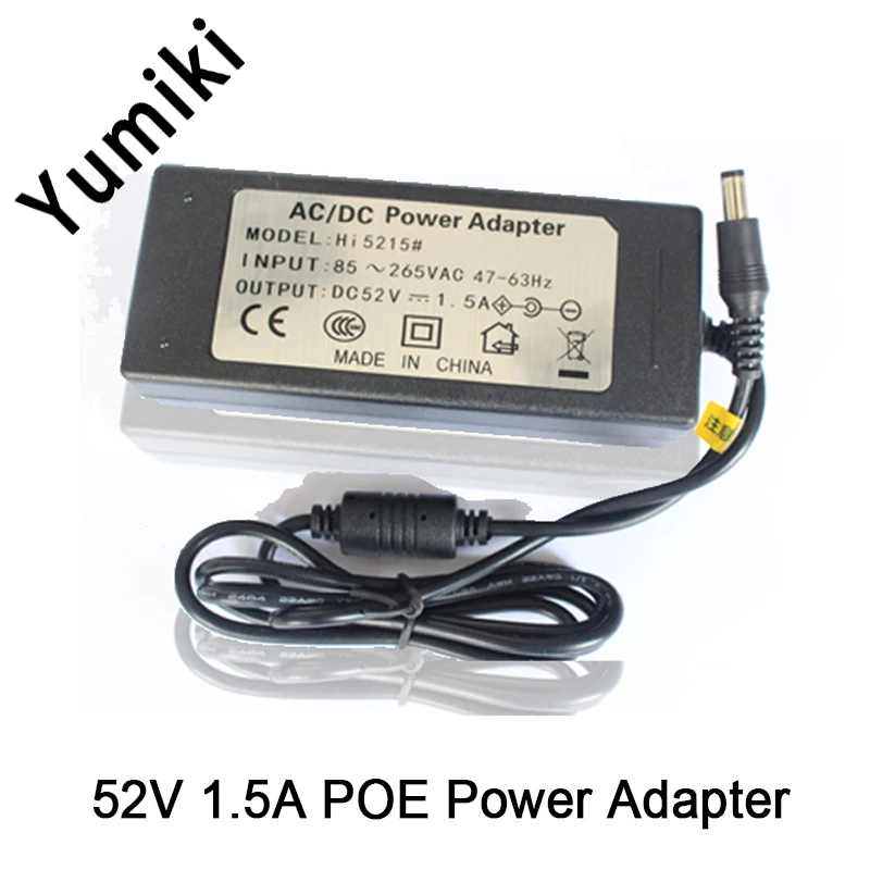 5,5*2,1/5,5*2,5 POE адаптеры IP-камеры DC 52V 1.5A 78W импульсный адаптер питания/источник питания
5,5*2,1/5,5*2,5 POE адаптеры IP-камеры DC 52V 1.5A 78W импульсный адаптер питания/источник питания