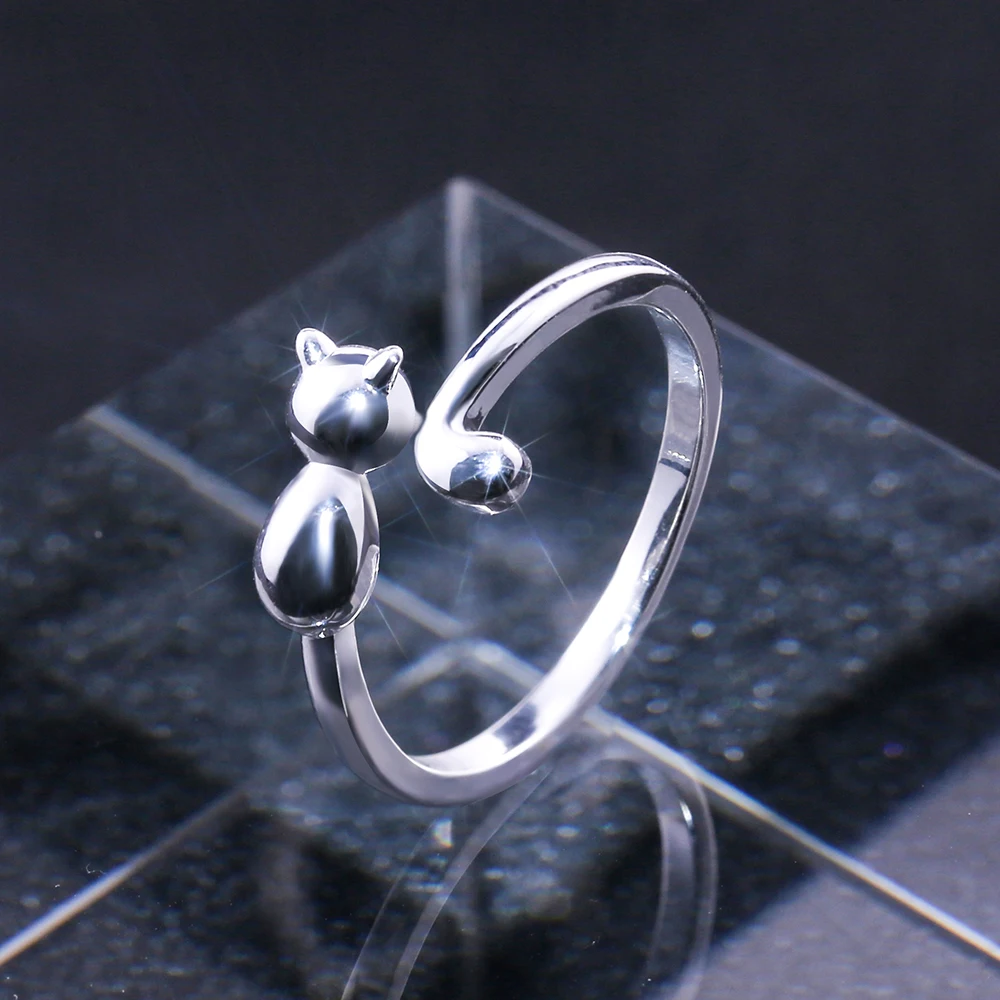 Huitan Cute Animal Finger Ring Kitty Cat Anniversary Ring With Long Tail Band Elegant Silver Plated Birthday Gift For Girlfriend
Huitan Cute Animal Finger Ring Kitty Cat Anniversary Ring With Long Tail Band Elegant Silver Plated Birthday Gift For Girlfriend